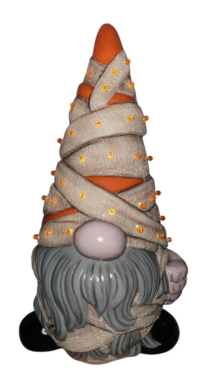 Hand-Painted Ceramic Halloween Gnomes – Mummy, Dracula, Frankenstein & Witch