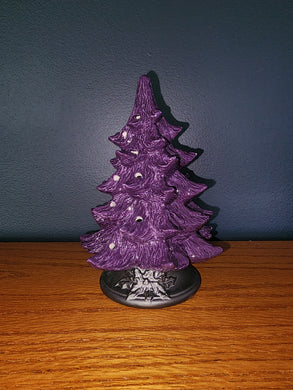 Ceramic Christmas Decoration - Tree, Nowell: Small; Base - Holly; Lighted