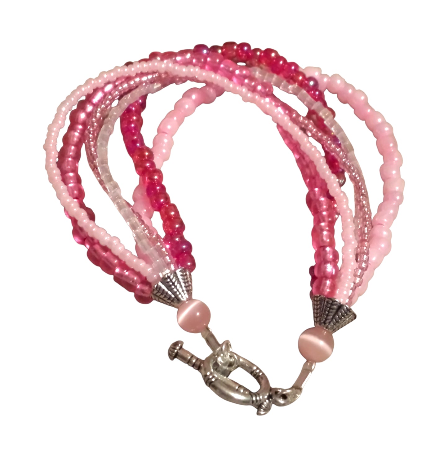 Handmade Beaded Bracelet, 6-Strand, Glass & Seed - Assorted Colors