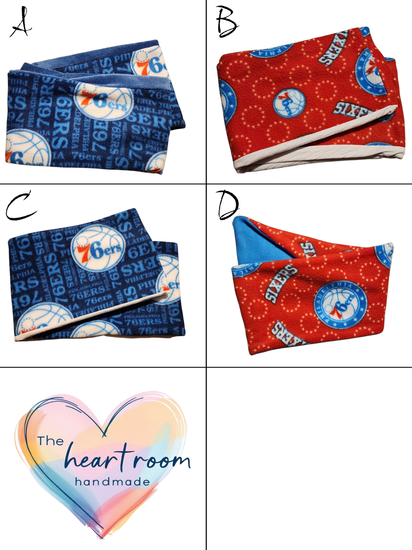 Handmade Infinity Scarf – Licensed Philadelphia 76ers Team Spirit