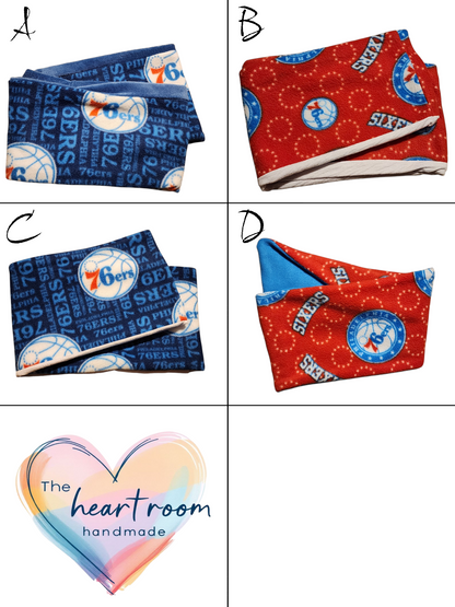 Handmade Infinity Scarf – Licensed Philadelphia 76ers Team Spirit
