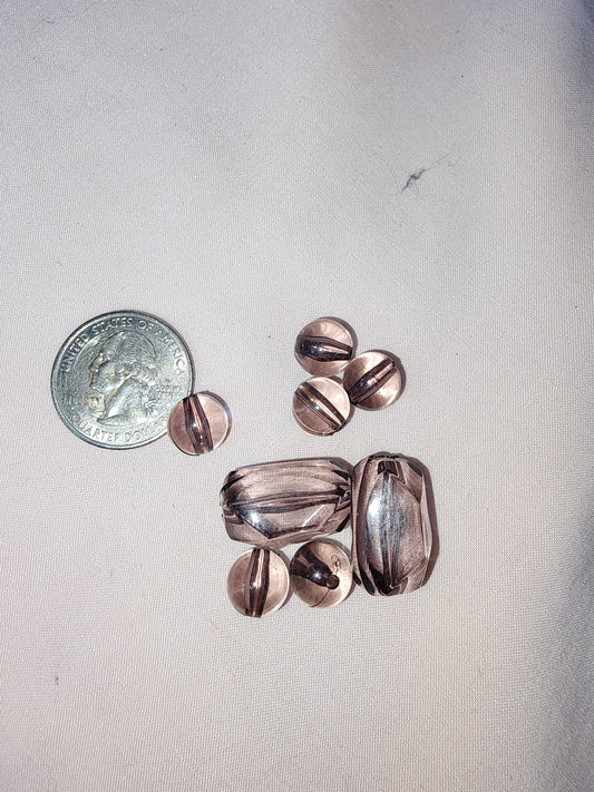 Jewelry Destash, Assorted Grey Acrylic Beads