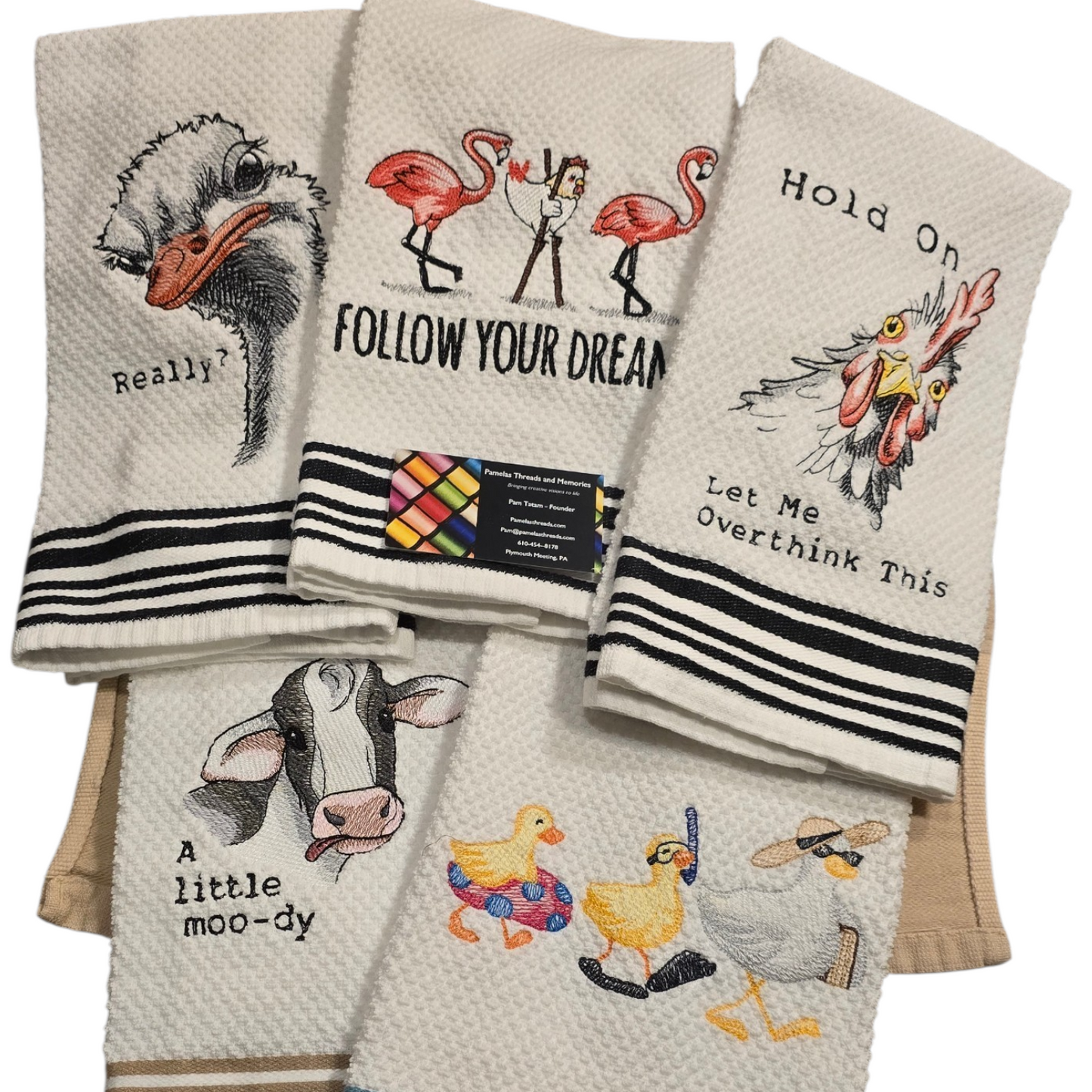 Handmade Decorative Hand Towel - Animals & Funny Phrases
