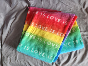 Infinity Scarf - XLarge/Long - "Love is Love" Rainbow Fleece