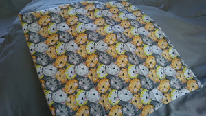 Throw Pillow Cover - 16x16 - Grey & Yellow Cats Cotton::Grey & Yellow Stripes Cotton