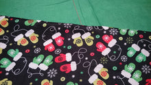 Throw Pillow Cover - Christmas Mittens Black Cotton::Green Cotton