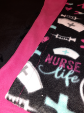 Pillowcase - Nurses, "Call all the Shots" on Black Fleece::Hot Pink Fleece