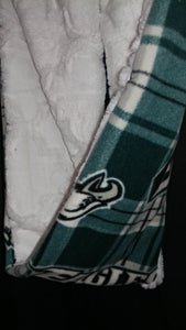 Team Luxurious Infinity scarf - Eagles Plaid Fleece and White Faux Fur