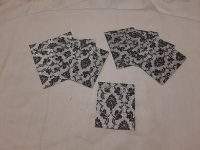 Display Card - 2x2-3x3 - 16pcs - Silver & Black Floral Shimmer