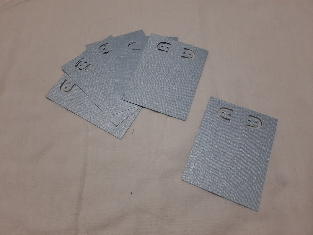 Display Card - 2.5x3 - 10pcs - Metallic Textured Blue
