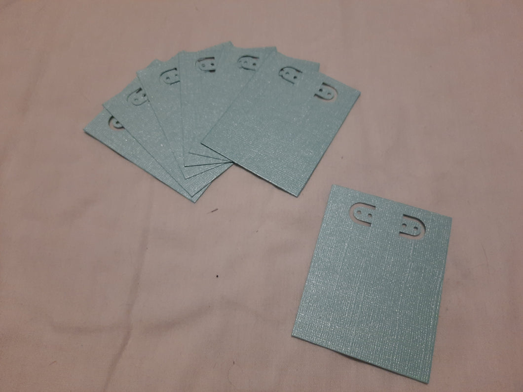 Display Card - 2.5x3.25 - 20pcs - Metallic Textured Aqua