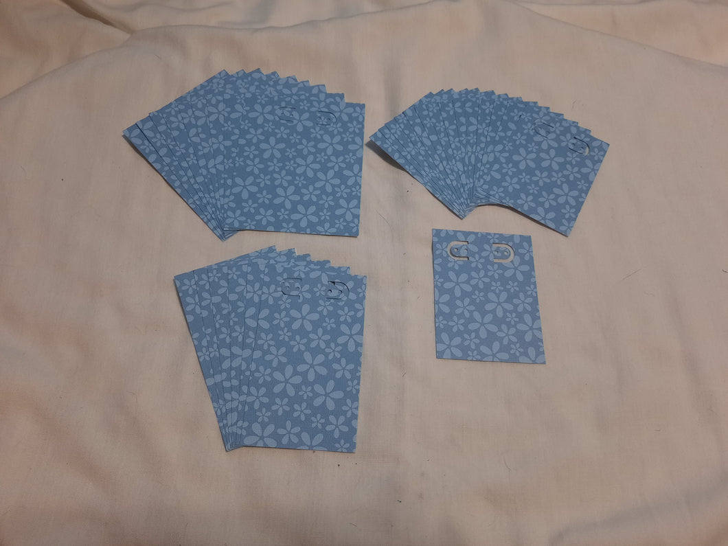 Display Card - 2.5x3-3.25x4 - 30pcs - Blue Flowers