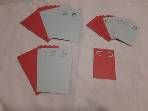Display Card - 2x3-3x4 - 40pcs - Lt Blue Triangles & Red Dots