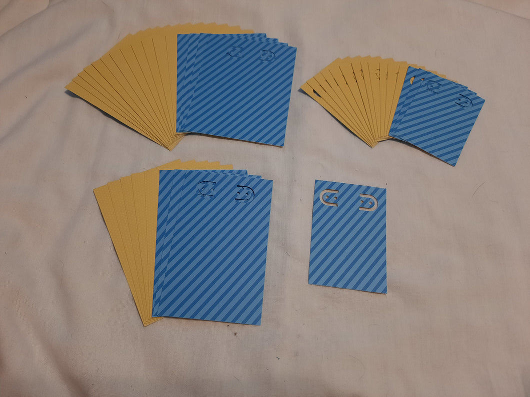 Display Card - 2x3-3x4 - 40pcs - Blue Stripes & Yellow Dots