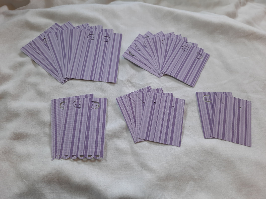 Display Card - 2.5x3-3.25x4 - 28pcs - Stripes, Lilac Purple