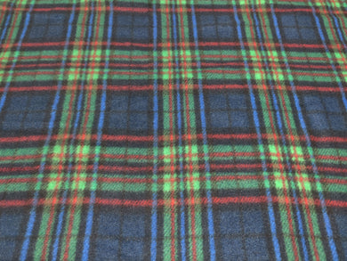 Large Kennel Pad - Plaid, Navy, Green & Red Fleece
