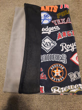 Licensed Pillowcase - MLB All Teams Logos Navy Fleece w/Black Fleece::Grey Fleece