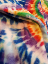 Body Pillowcase - Tie Dye, Bold Rainbow on White Fleece