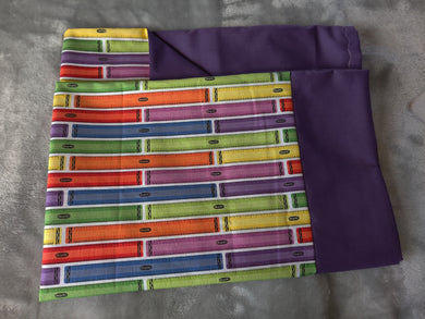 Licensed Pillowcase - Crayola Rainbow Rulers w/Purple Cotton::Purple Cotton