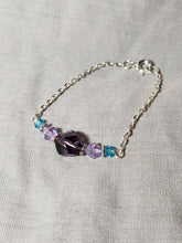Kid Bracelet - Dark Purple Crystal, Lilac Purple Crystal, Turquoise Crystal