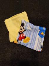 HAND WARMER PAIR (Large-Adults) - Disney's Mickey Mouse Blue Stripe Cotton::Yellow Cotton