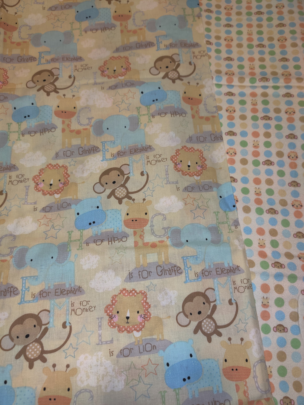 Receiving Blanket - Jungle Alphabet Cotton::Jungle Faces & Dots Pastel Flannel