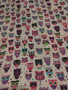 Receiving Blanket - Owls, Pink & Purple Flannel::Matching Flannel