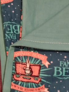 Licensed Pillowcase - Fantastic Beasts Teal Cotton::Teal Flannel