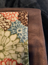 Pillowcase - Floral, Muted Flowers on Ivory Fleece::Brown Fleece