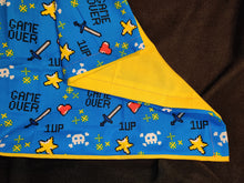 Pillowcase - Game Over, 1 Up Gamer Blue Cotton::Yellow Cotton