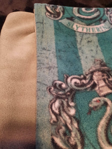 Licensed Pillowcase - Harry Potter, Slytherin Stripe Fleece::Grey Fleece/Light Grey Fleece