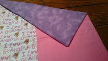 Pillowcase - I Love Grandma Flannel w/Pink Flannel::Purple Splatter Flannel