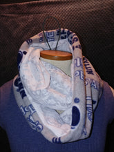 Team Infinity Scarf - NCAA Penn State Gray Grid Fleece::White Jersey Knit
