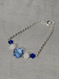 Kid Bracelet - Light Blue Crystal, Opaque White Crystal, Royal Blue Crystal