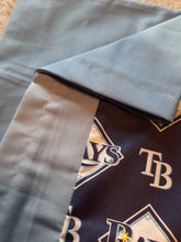 Licensed Pillowcase - MLB Tampa Bay Rays Logo on Blue Cotton w/Light Blue Cotton::Lt Blue Cotton
