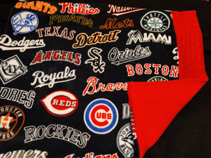 Licensed Pillowcase - MLB Team Logos Fleece w/Red Bumpy::Red Fleece
