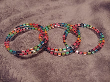 Memory Wire Bracelet Neon Rainbow (2 Loops)