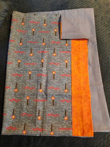 Licensed Pillowcase - Minecraft, "Redstone" Grey Cotton w/Orange Burst Cotton::Grey Cotton