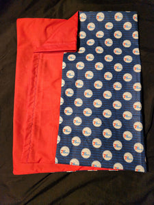 Licensed Pillowcase - NBA Philadelphia 76er's Logo on Navy Cotton w/Red Cotton::Red Cotton