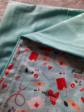 Pillowcase - Nurses, "Coffee & Scrubs" Proud Nurse Flannel::Aqua Flannel