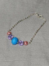 Kid Bracelet - Opaque Blue Crystal, Lilac Purple Crystal, Pink Pearl