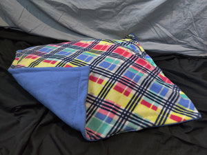 Medium Pet Bed - Plaid, Bright Colors Fleece::Cornflower Blue Fleece