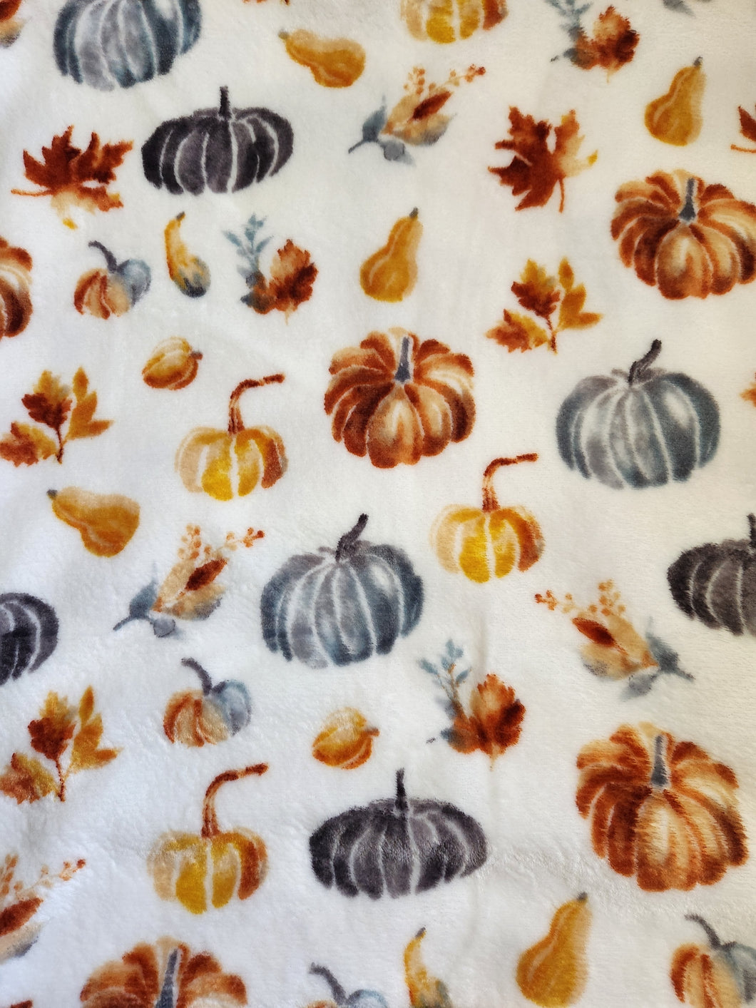 Throw Blanket - Fall, Pumpkins & Gourds on White Sew Lush