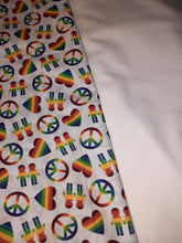Pillowcase - Rainbow, Pride Love & Peace on White Cotton::White Cotton