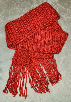 Crocheted Scarf - Red Sparkle