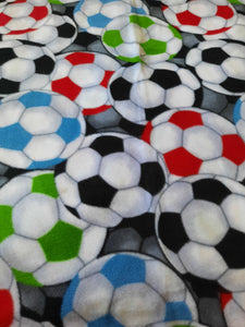 Throw Blanket - Colorful Soccer Balls Fleece::Matching