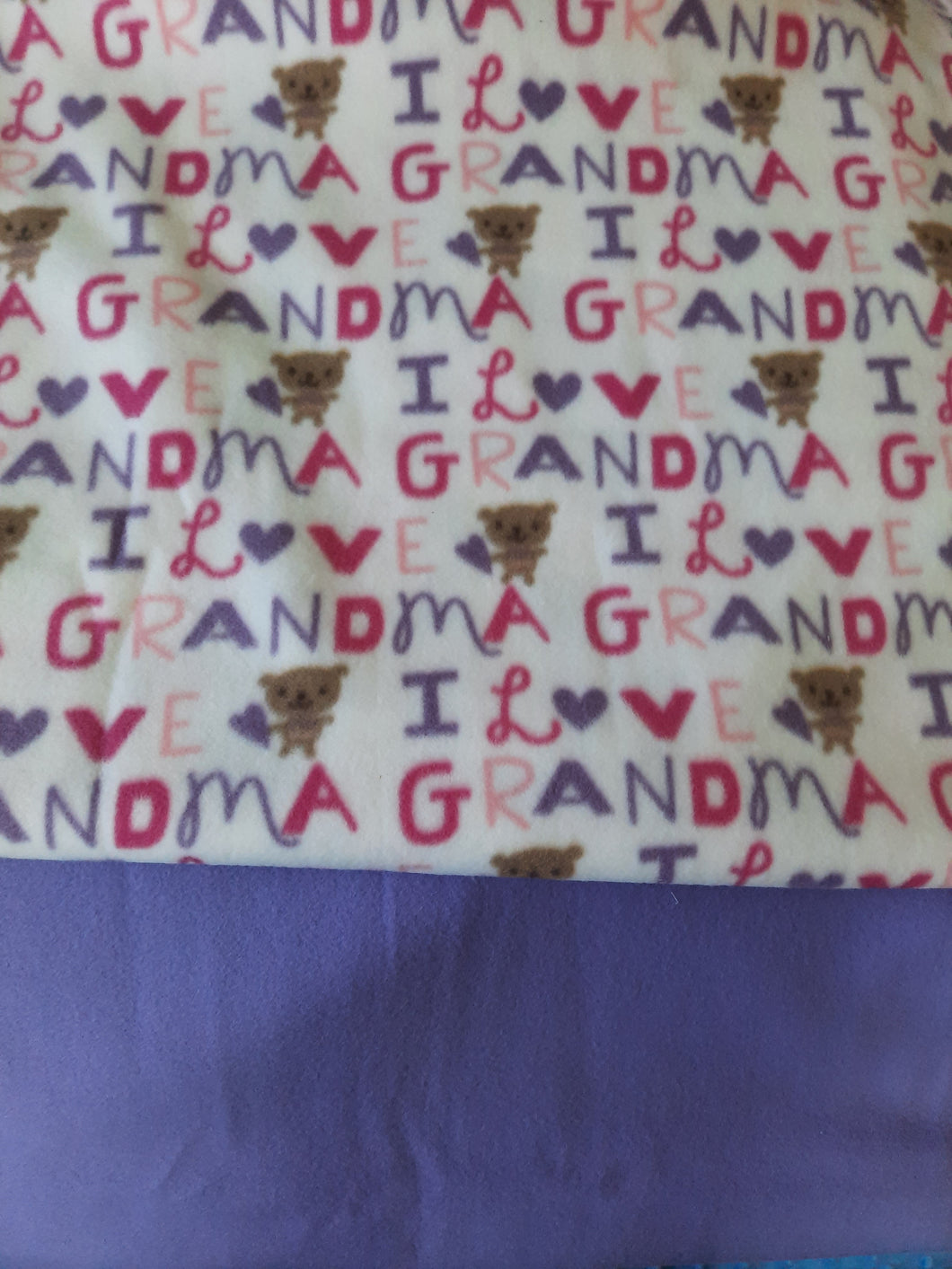 Throw Blanket - I Heart Grandma Girl Fleece::Lilac Purple Fleece
