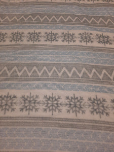 Throw Blanket - Snowflakes, Sweater Design Grey, Light Blue & White Sew Lush