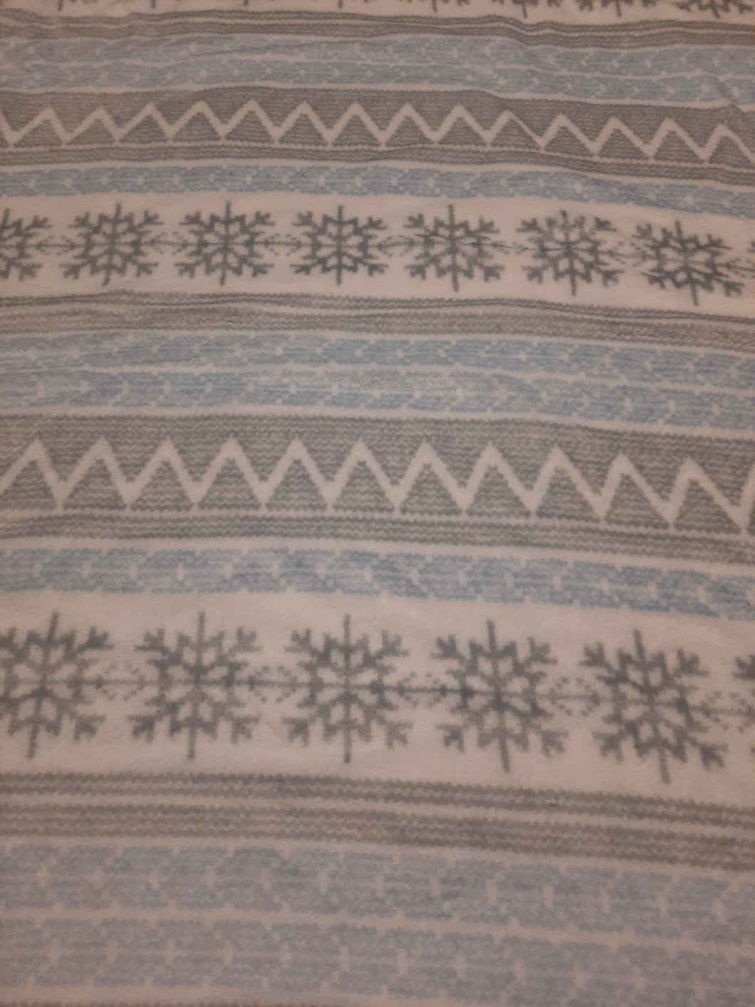 Throw Blanket - Snowflakes, Sweater Design Grey, Light Blue & White Sew Lush