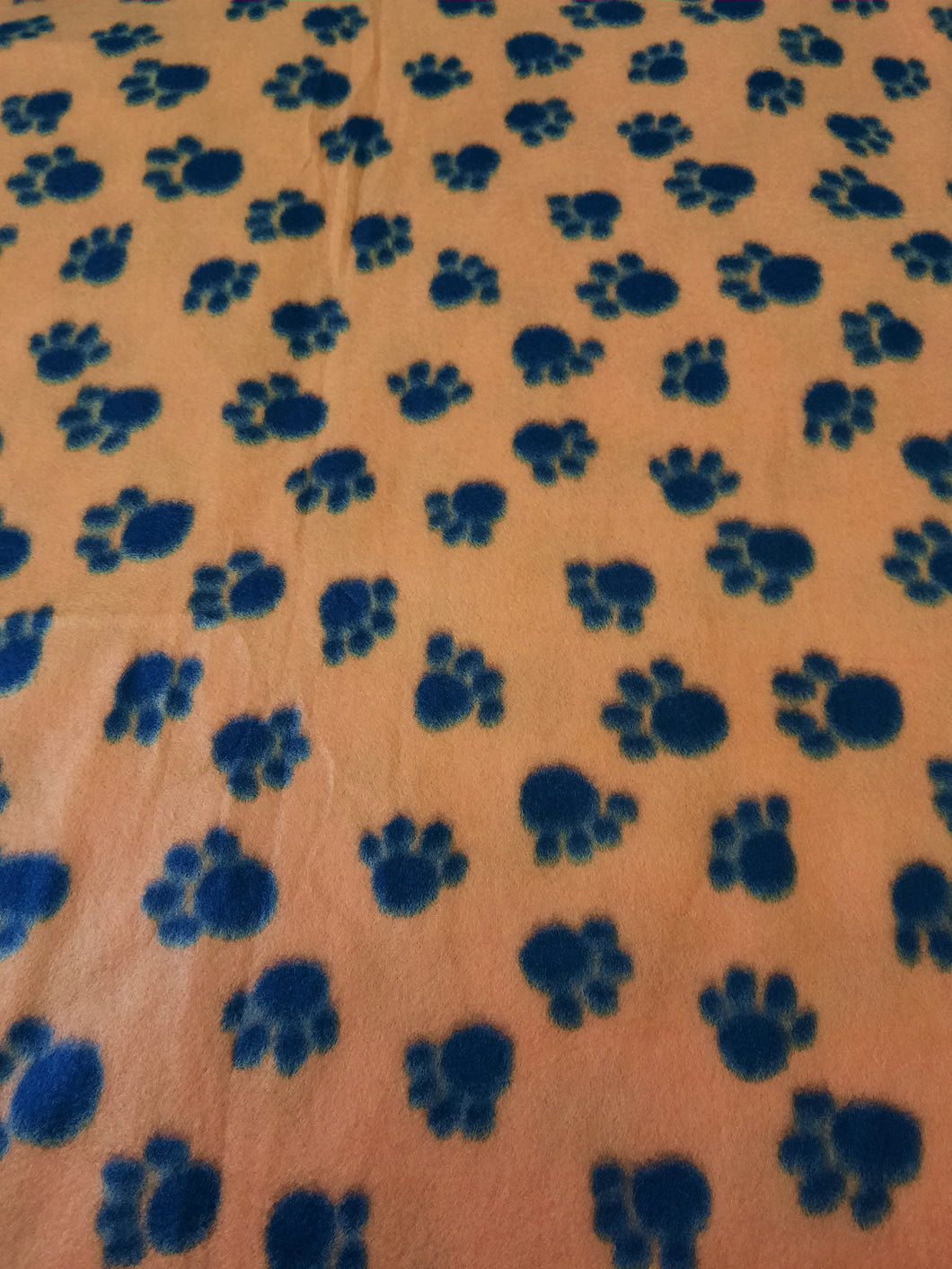 Throw Blanket - Paw Prints, Black on Orange Fleece::Matching